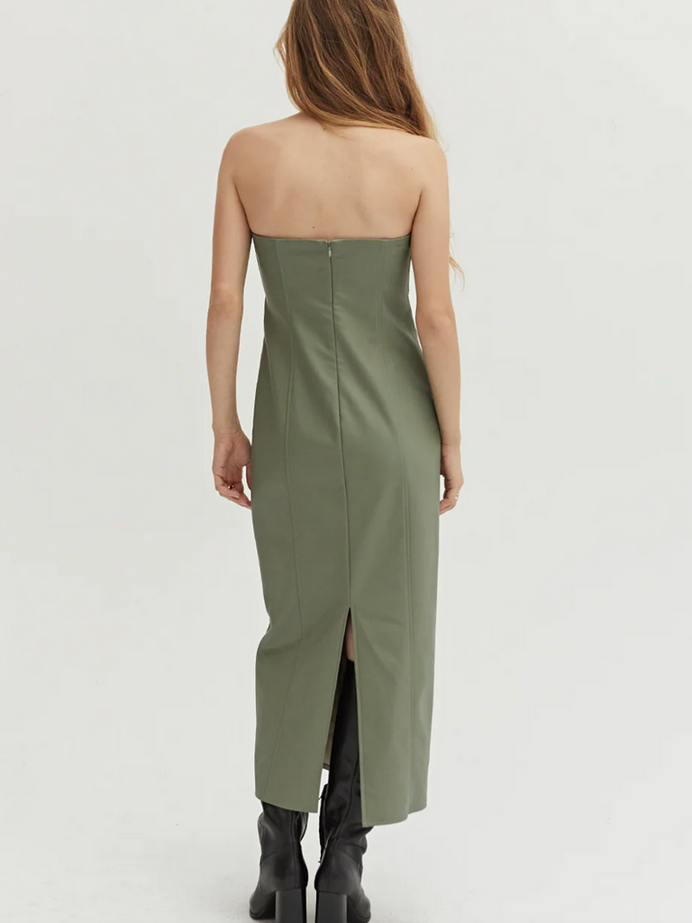 Crescent Sage Strapless Midi