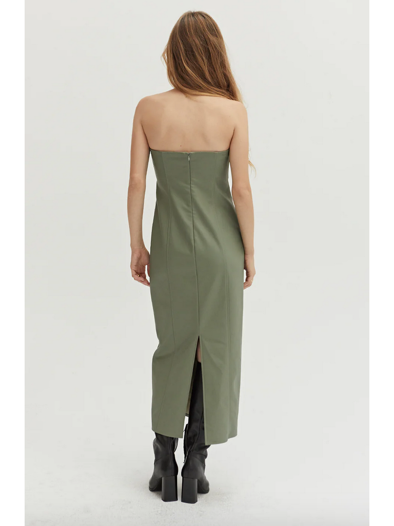 Crescent Sage Strapless Midi