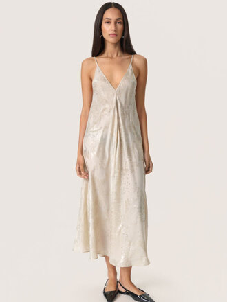 Soaked In Luxury Metallic Scroll Dress