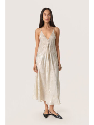 Soaked In Luxury Metallic Scroll Dress