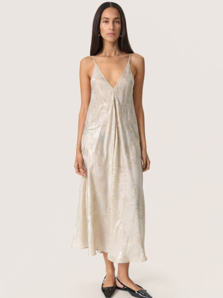 Soaked In Luxury Metallic Scroll Dress