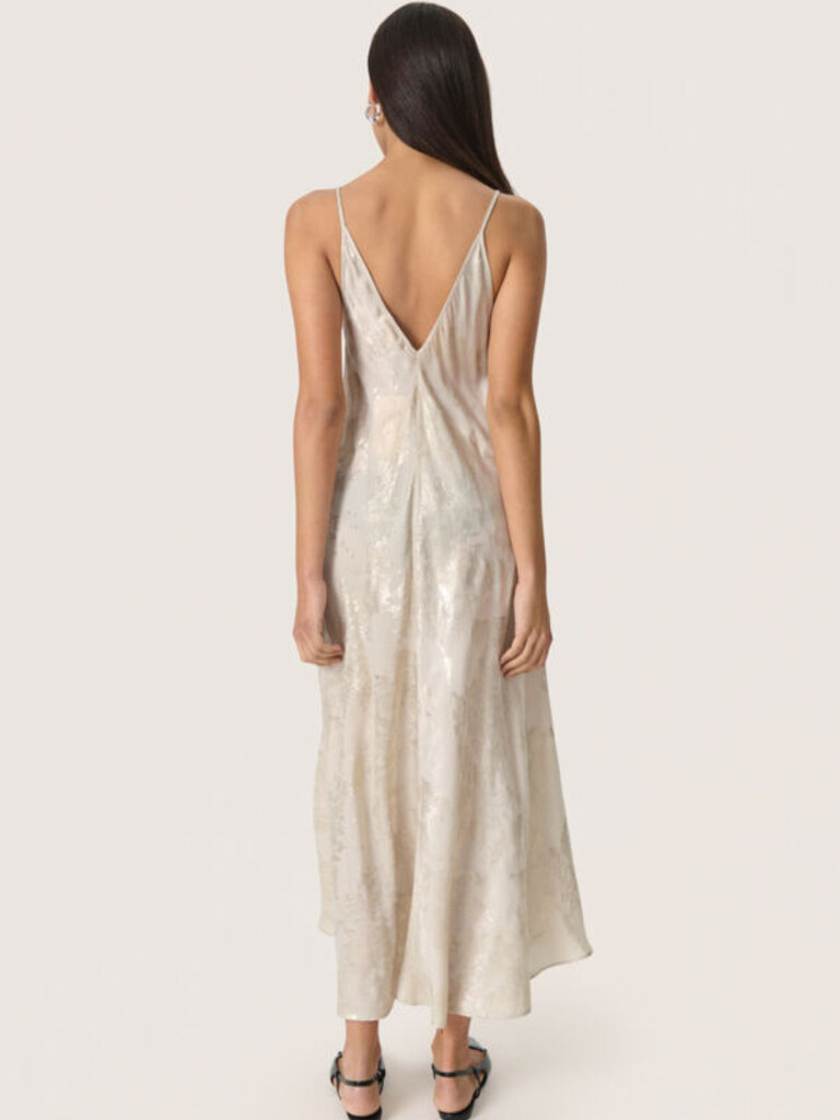 Soaked In Luxury Metallic Scroll Dress