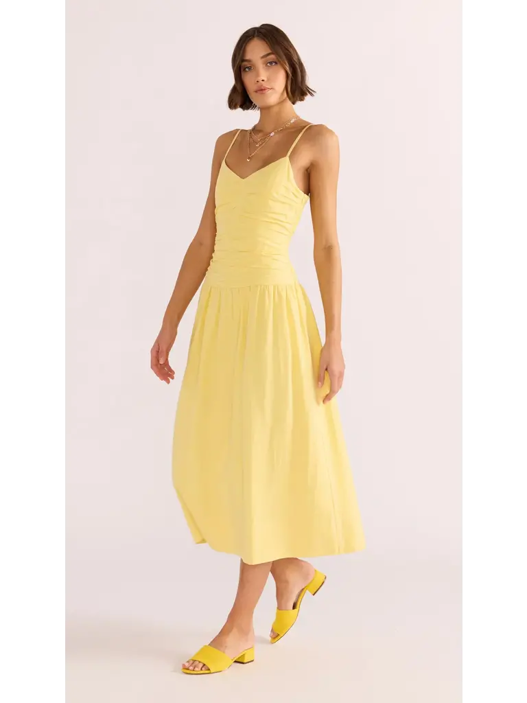 Mink Pink Lemon Ruched Midi
