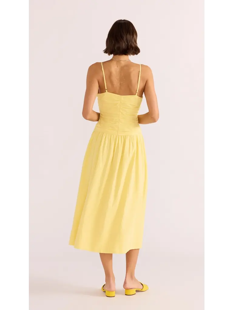 Mink Pink Lemon Ruched Midi