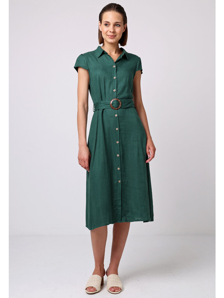 Angel Eyes Green Button Midi