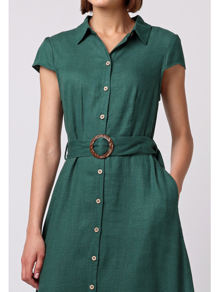 Angel Eyes Green Button Midi
