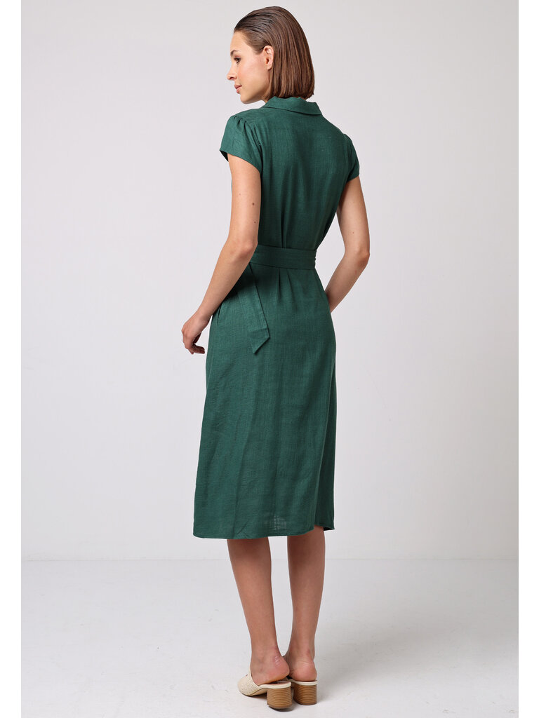 Angel Eyes Green Button Midi