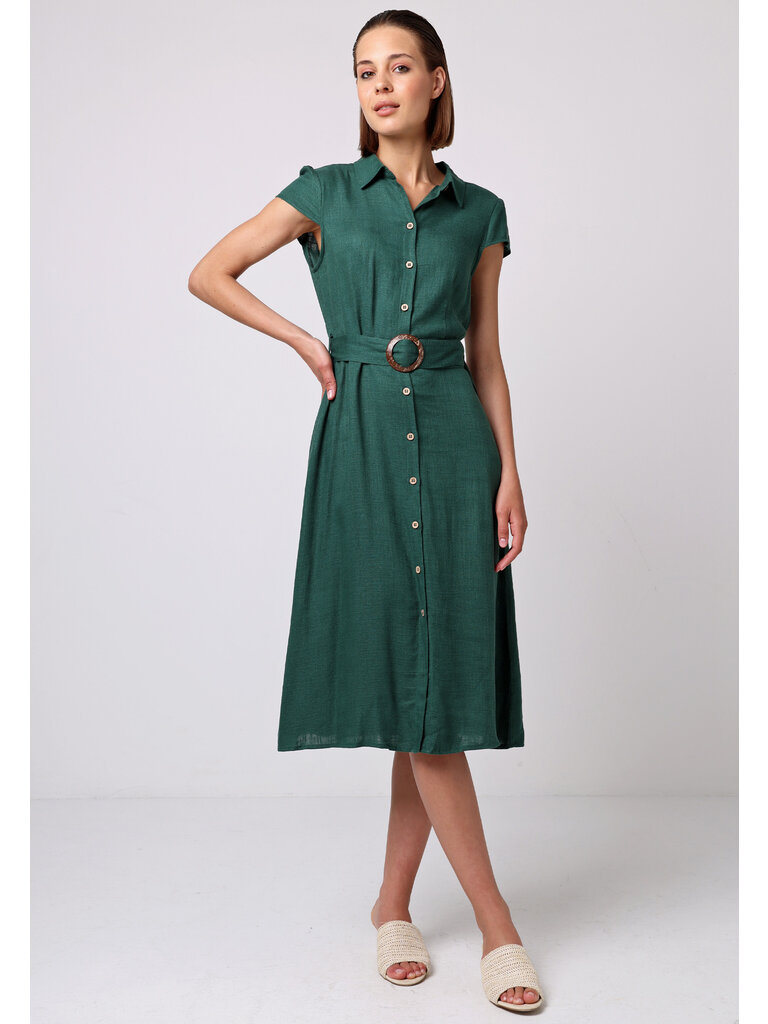 Angel Eyes Green Button Midi