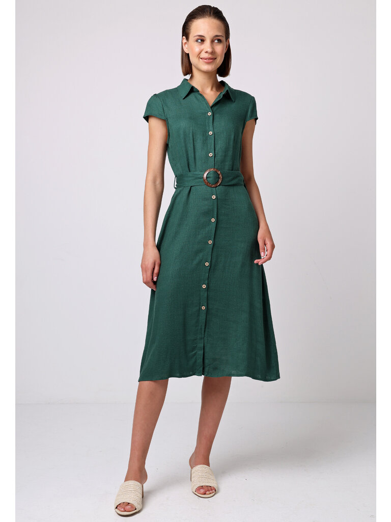 Angel Eyes Green Button Midi