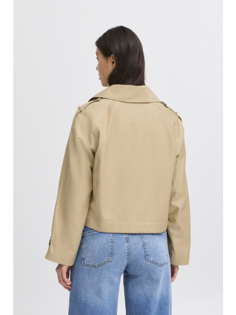 ICHI Cropped Trench Jacket