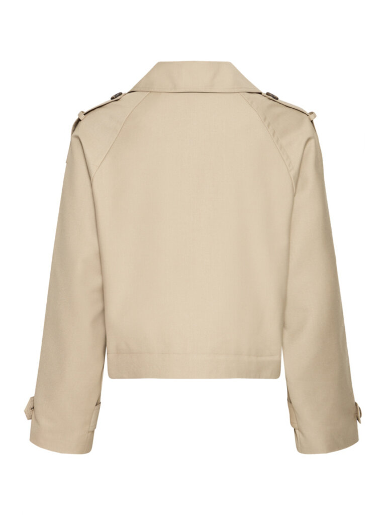 ICHI Cropped Trench Jacket