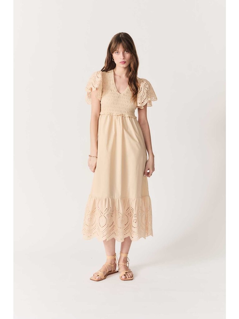 Deluc Beige Smocked Midi