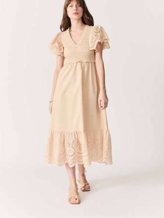 Deluc Beige Smocked Midi