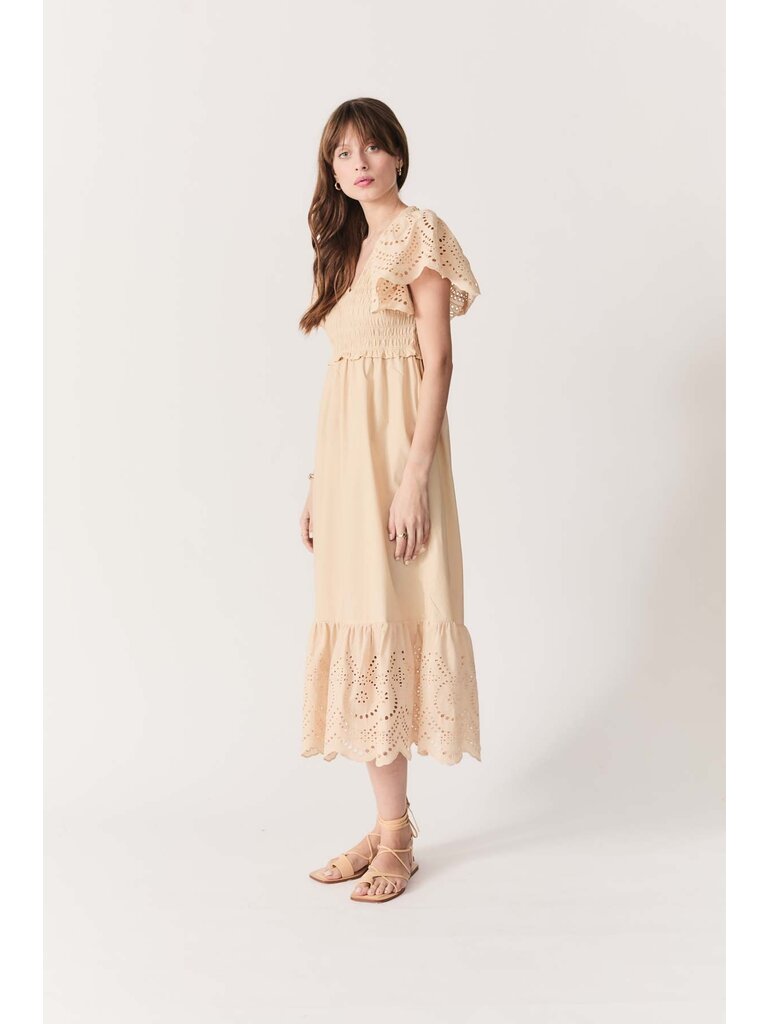 Deluc Beige Smocked Midi
