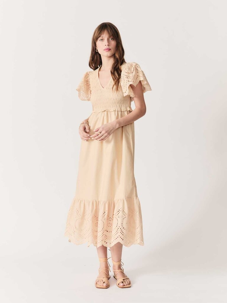 Deluc Beige Smocked Midi