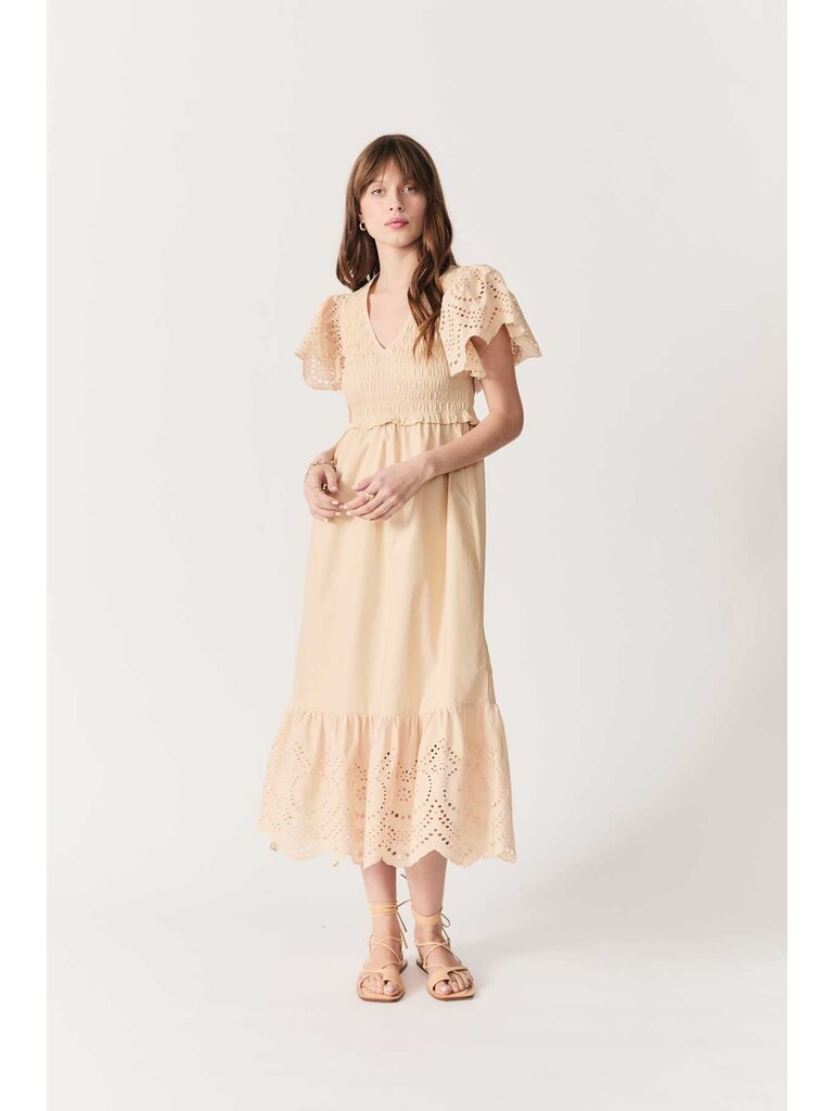 Deluc Beige Smocked Midi