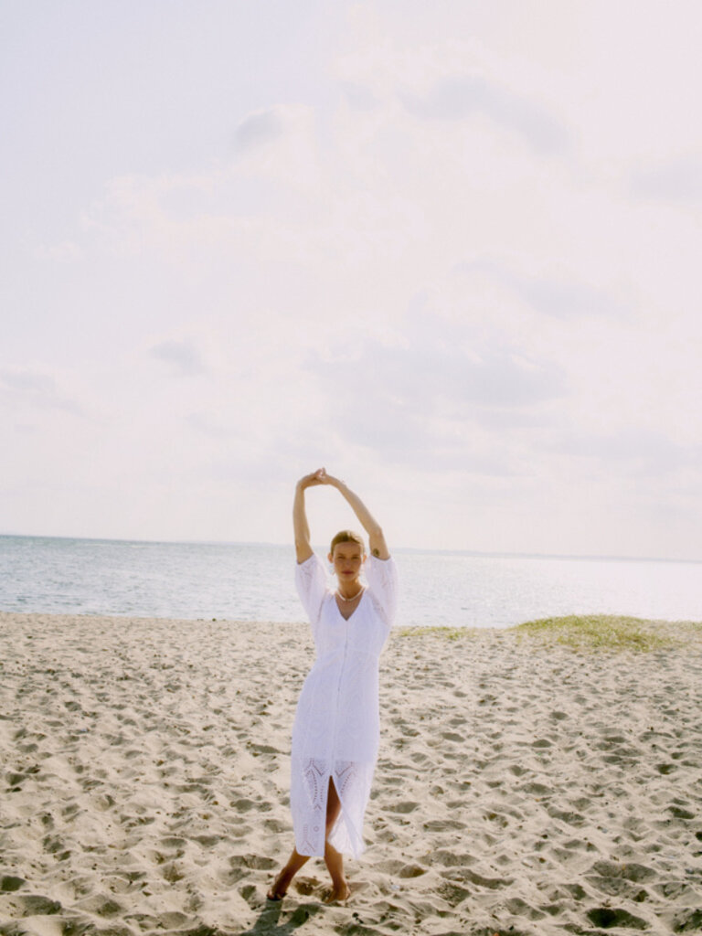 B. Young Button Eyelet Midi