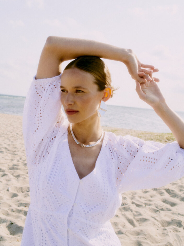 B. Young Button Eyelet Midi