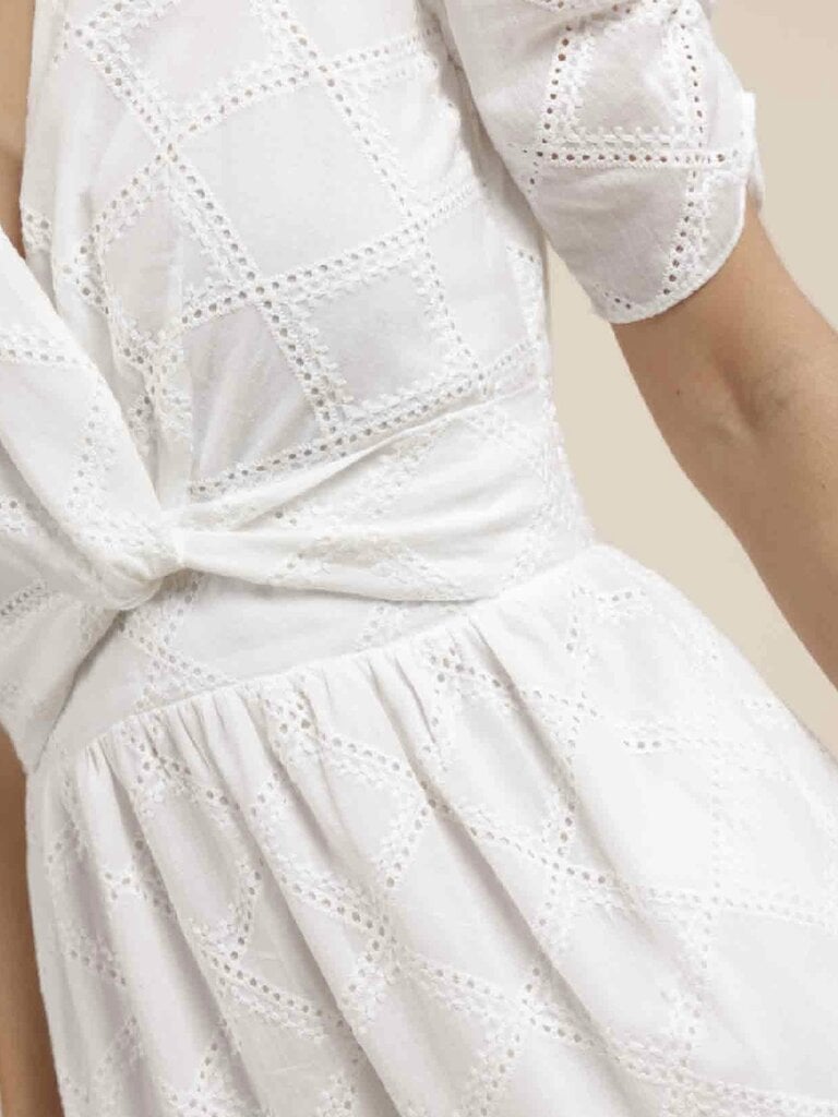 Sage The Label White Twist Front Dress