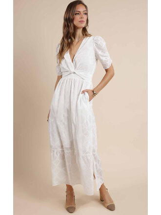 Sage The Label White Twist Front Dress