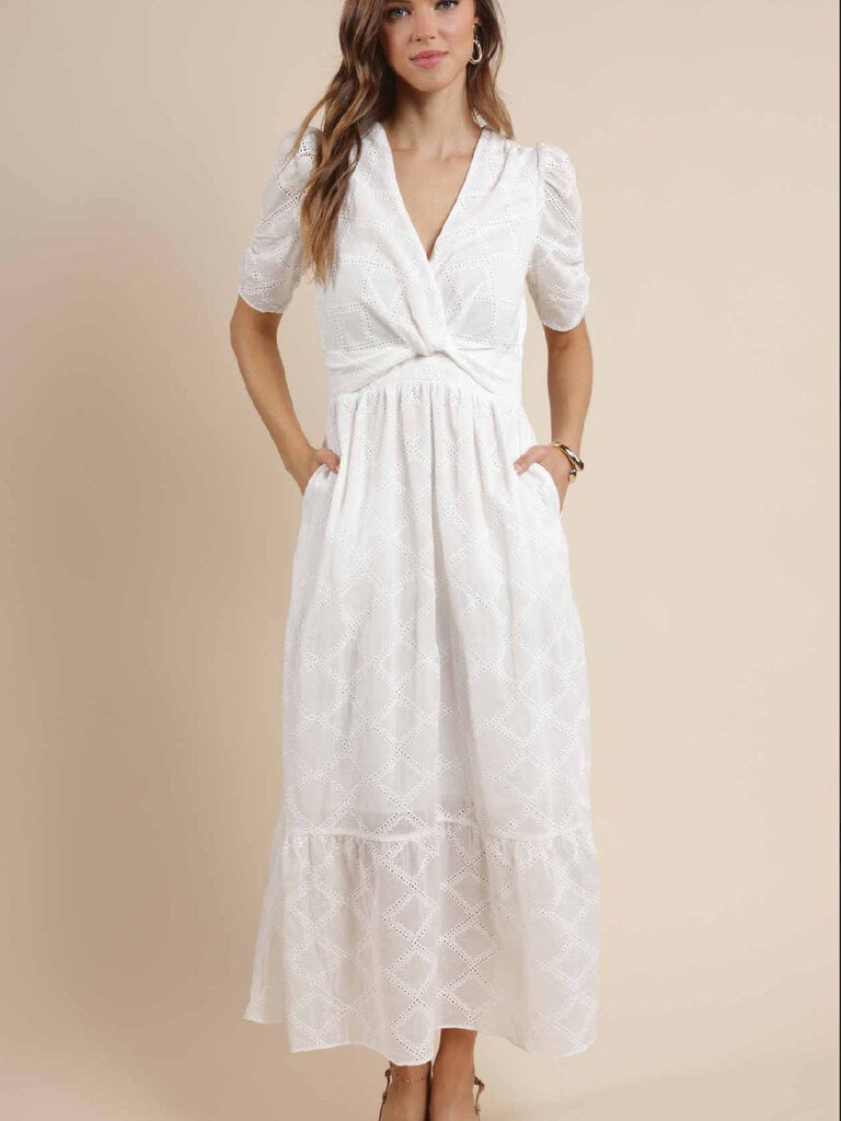 Sage The Label White Twist Front Dress