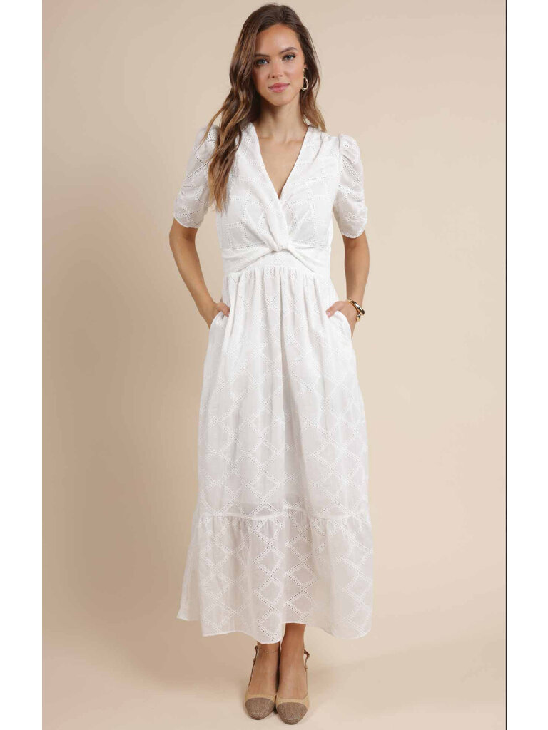 Sage The Label White Twist Front Dress