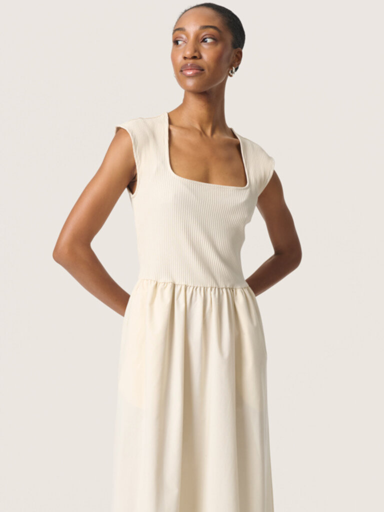Soaked In Luxury Cream Rib Top Midi