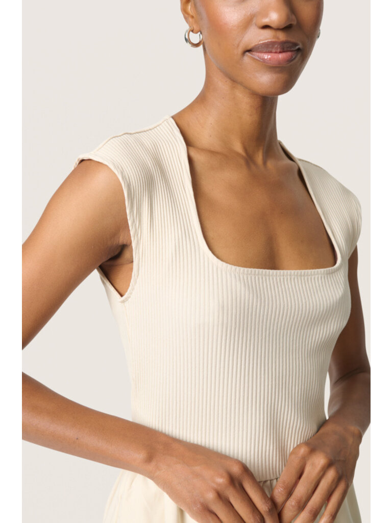 Soaked In Luxury Cream Rib Top Midi