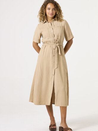 Garcia Beige Button Midi