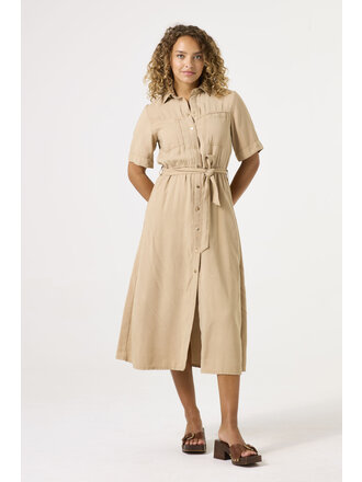 Garcia Beige Button Midi