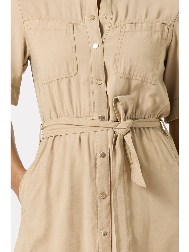 Garcia Beige Button Midi