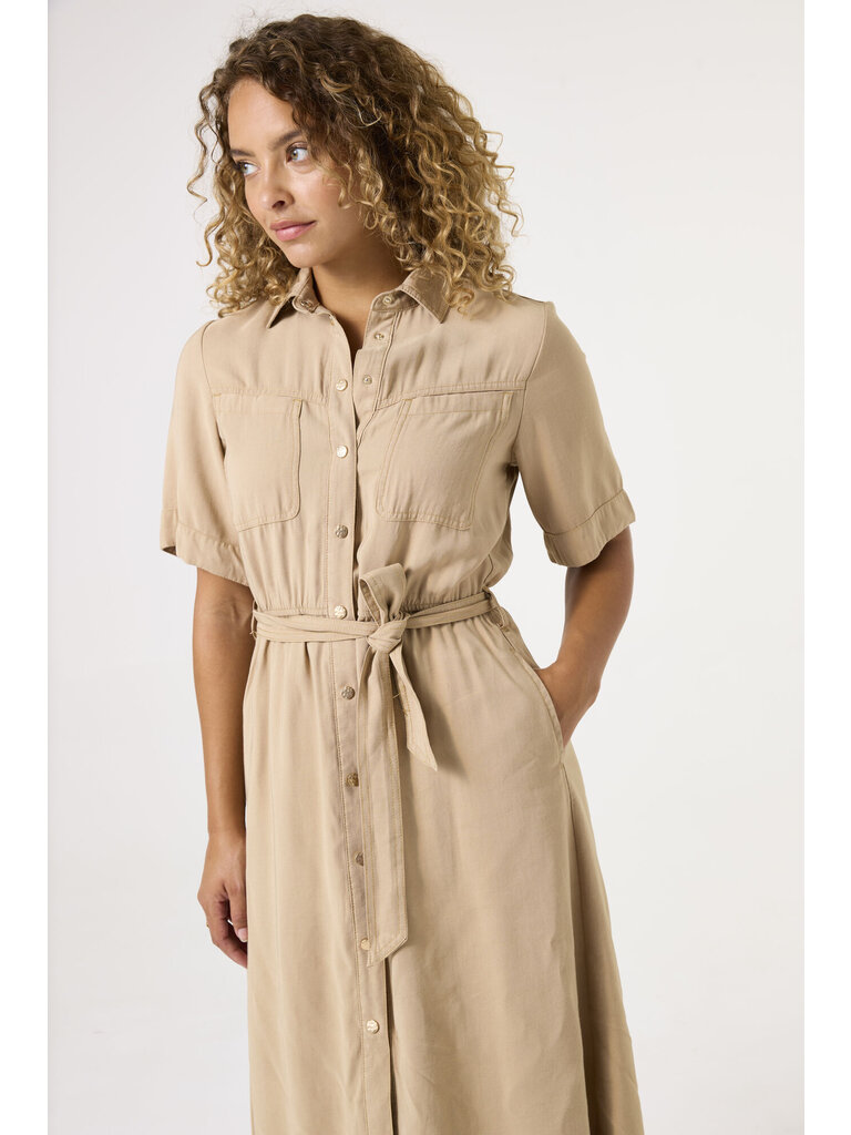 Garcia Beige Button Midi