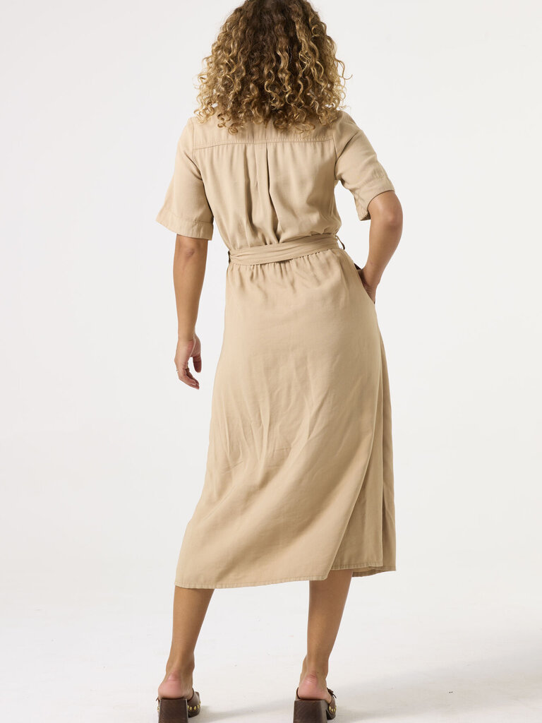 Garcia Beige Button Midi