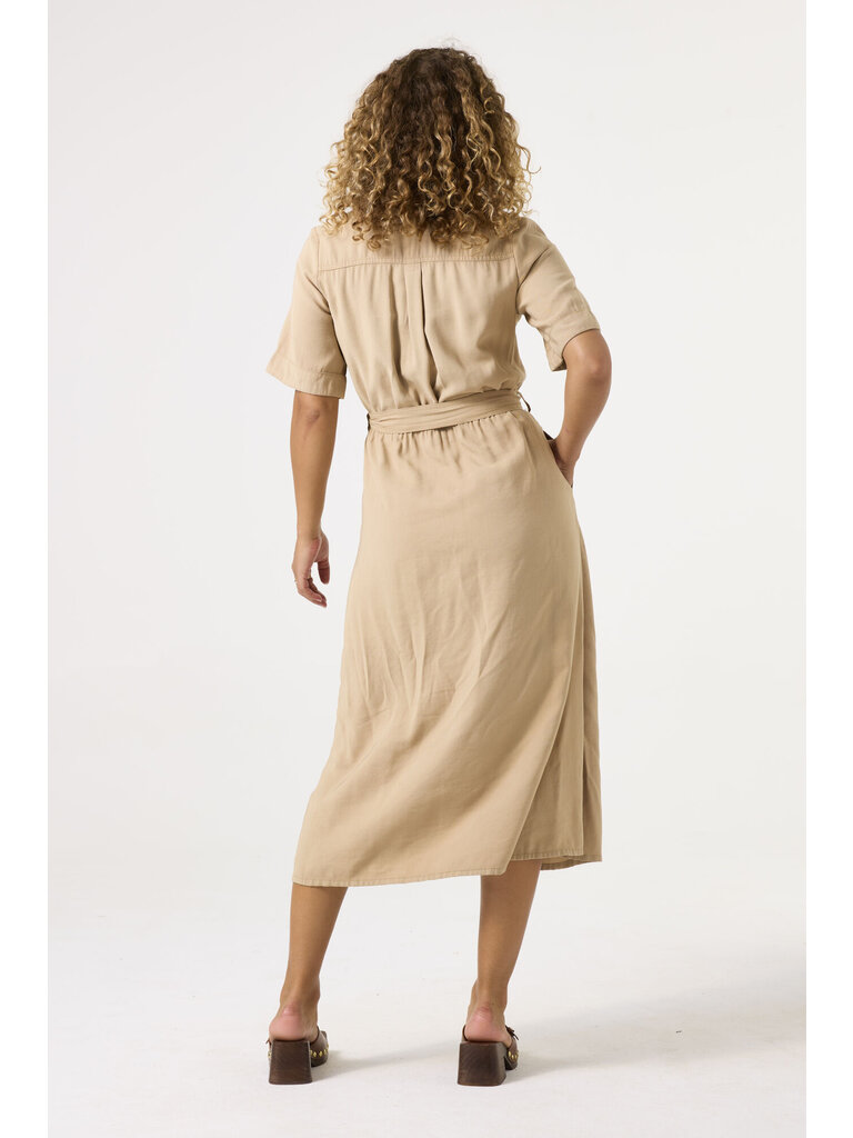 Garcia Beige Button Midi