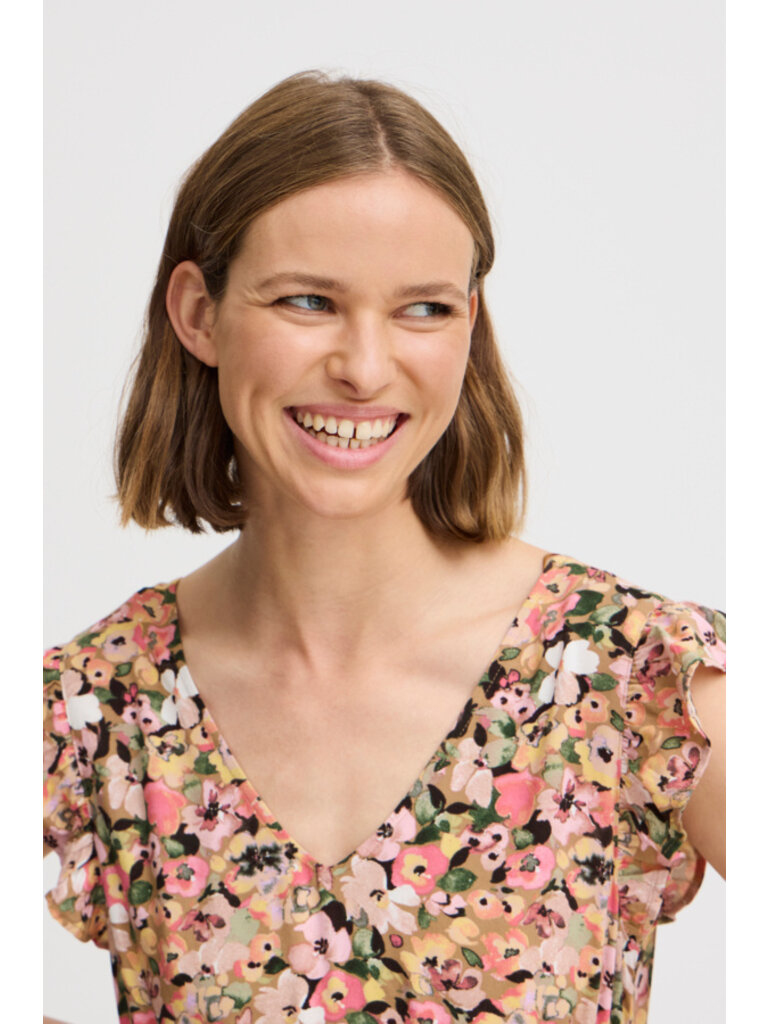 B. Young Beige Floral Midi