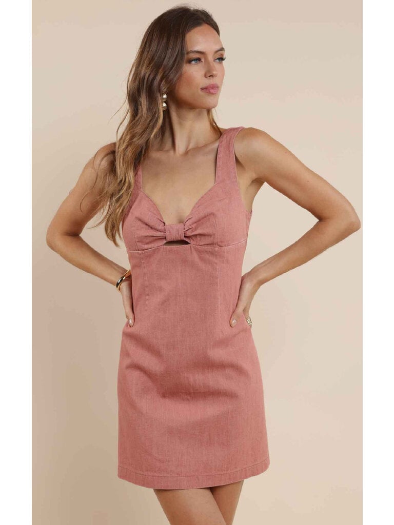 Sage The Label Dusty Rose Denim Mini