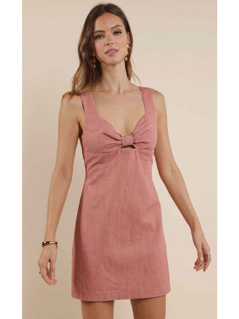 Sage The Label Dusty Rose Denim Mini