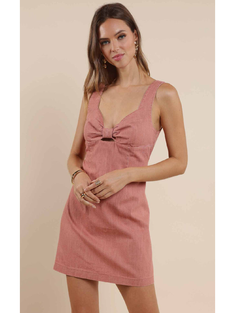 Sage The Label Dusty Rose Denim Mini