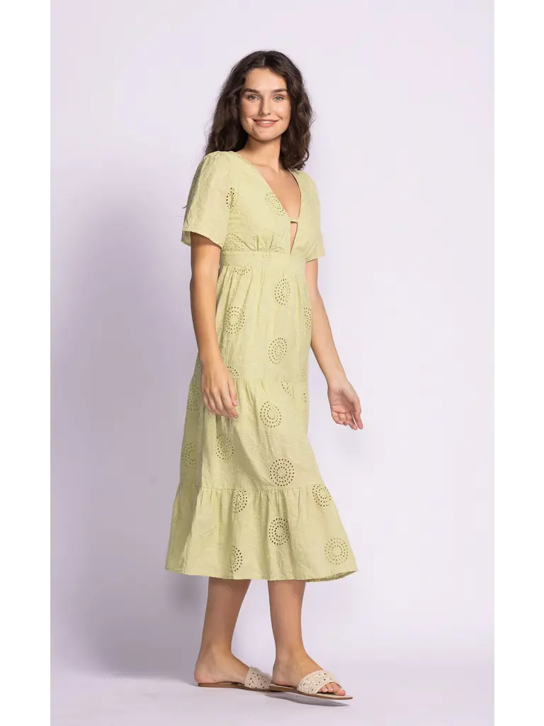 Pink Martini Pistachio Eyelet Midi