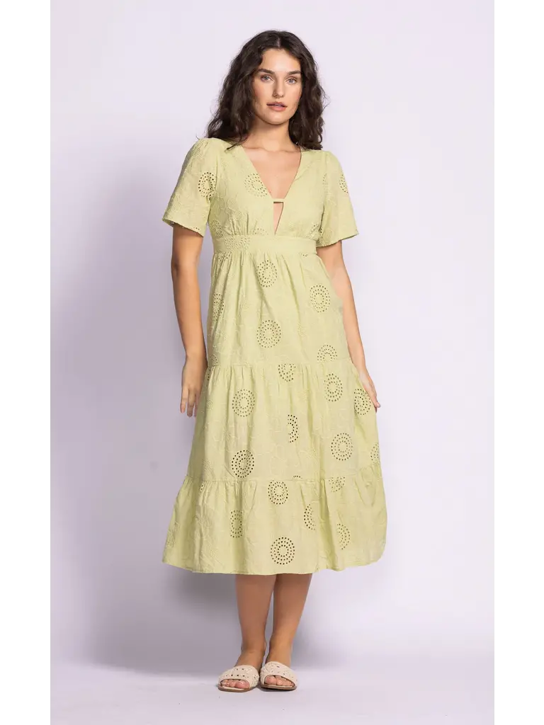 Pink Martini Pistachio Eyelet Midi