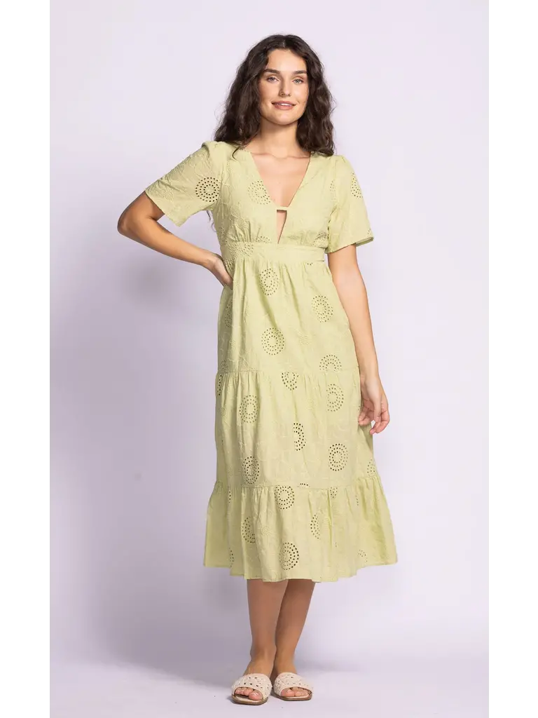 Pink Martini Pistachio Eyelet Midi