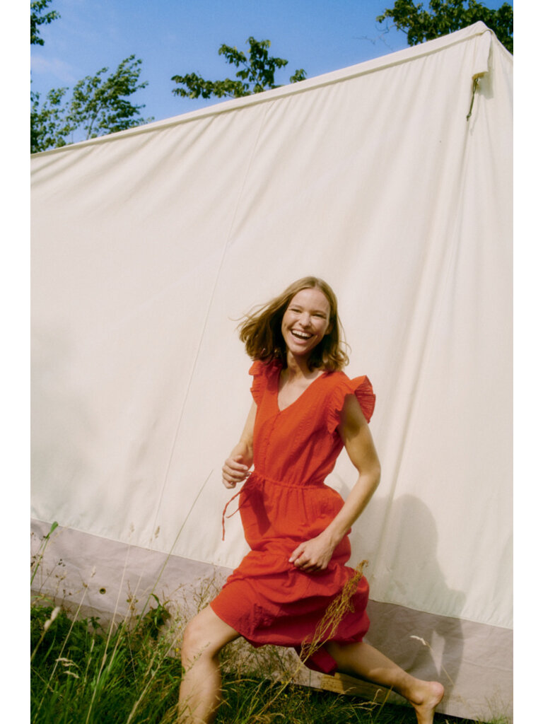 B. Young Red Frill Midi