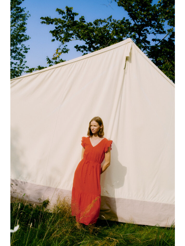 B. Young Red Frill Midi