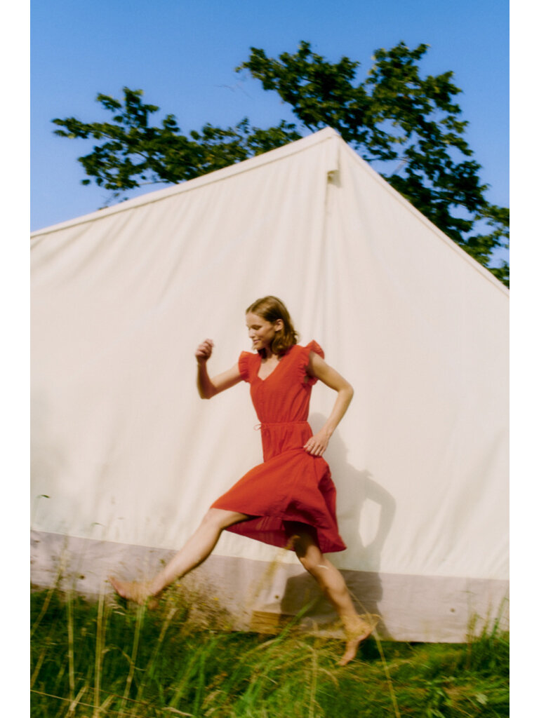 B. Young Red Frill Midi