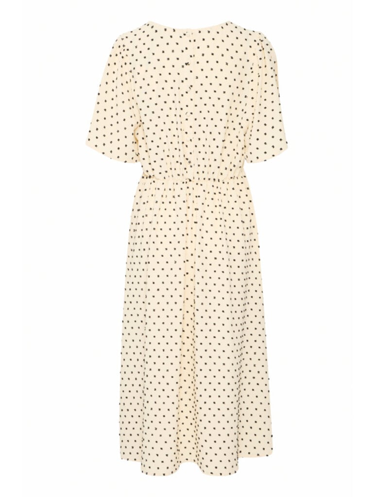 ICHI Creamy Swiss Dot Dress