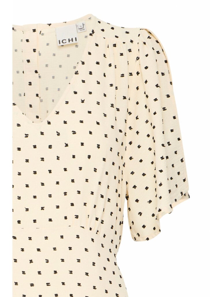 ICHI Creamy Swiss Dot Dress