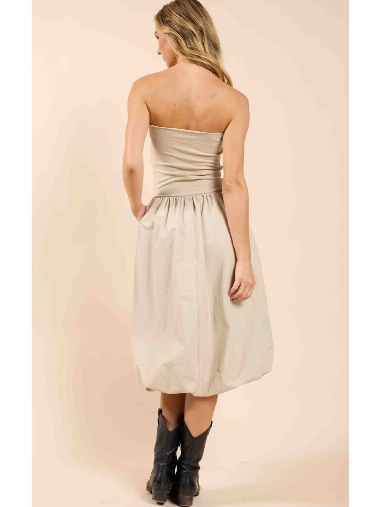 Sadie & Sage Bubble Hem Strapless Midi