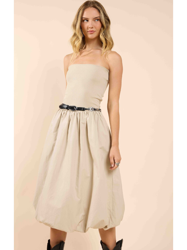 Sadie & Sage Bubble Hem Strapless Midi