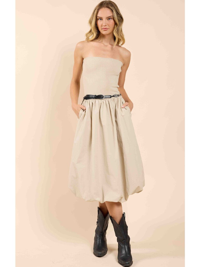 Sadie & Sage Bubble Hem Strapless Midi