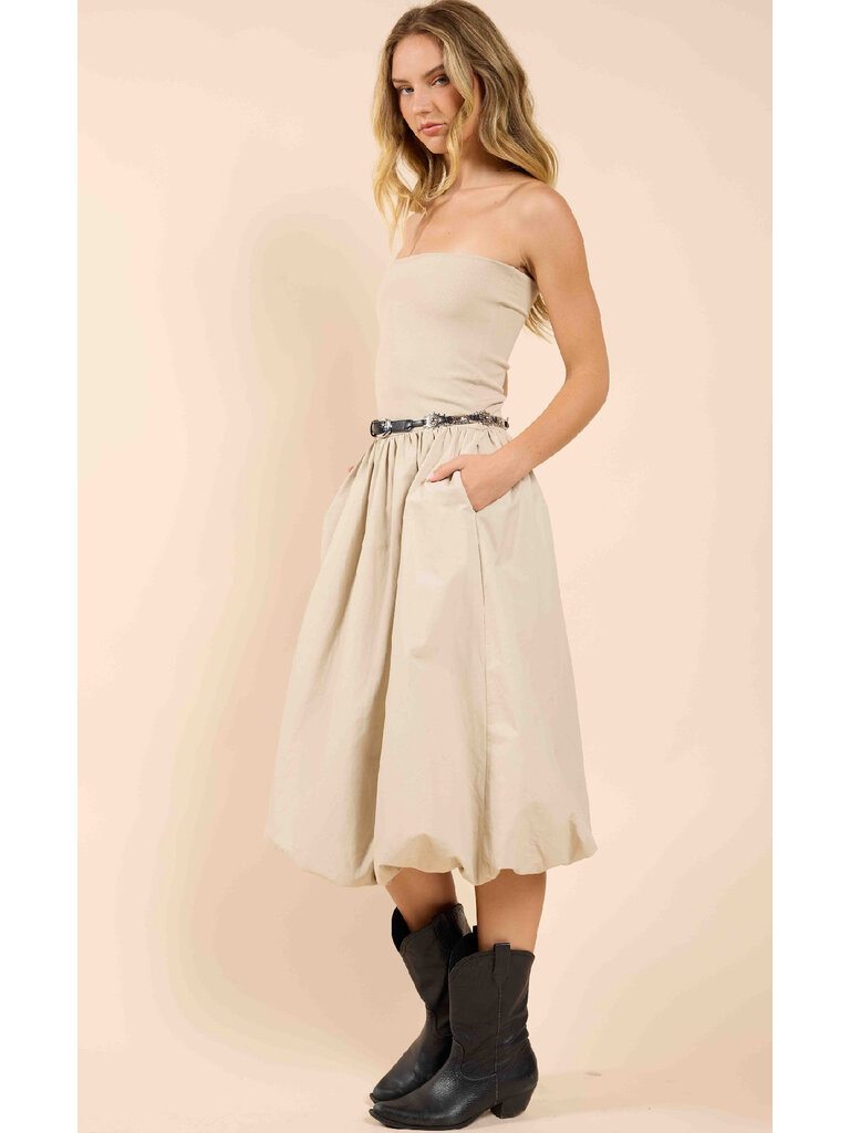 Sadie & Sage Bubble Hem Strapless Midi